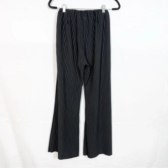 Frankie Shop Ribbed High Rise Flare Pants Black - Picture 3 of 5